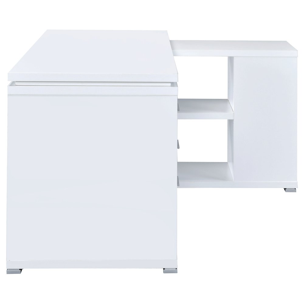 Yvette 60-inch 3-drawer L-Shape Computer Desk White. Picture 9