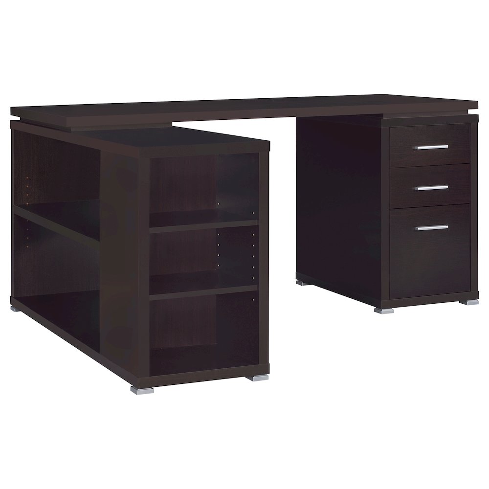Yvette 60-inch 3-drawer L-Shape Computer Desk Cappuccino. Picture 4