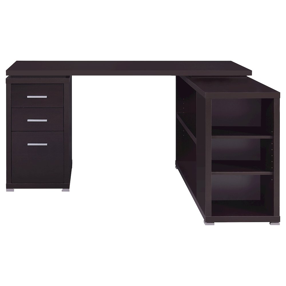 Yvette 60-inch 3-drawer L-Shape Computer Desk Cappuccino. Picture 5