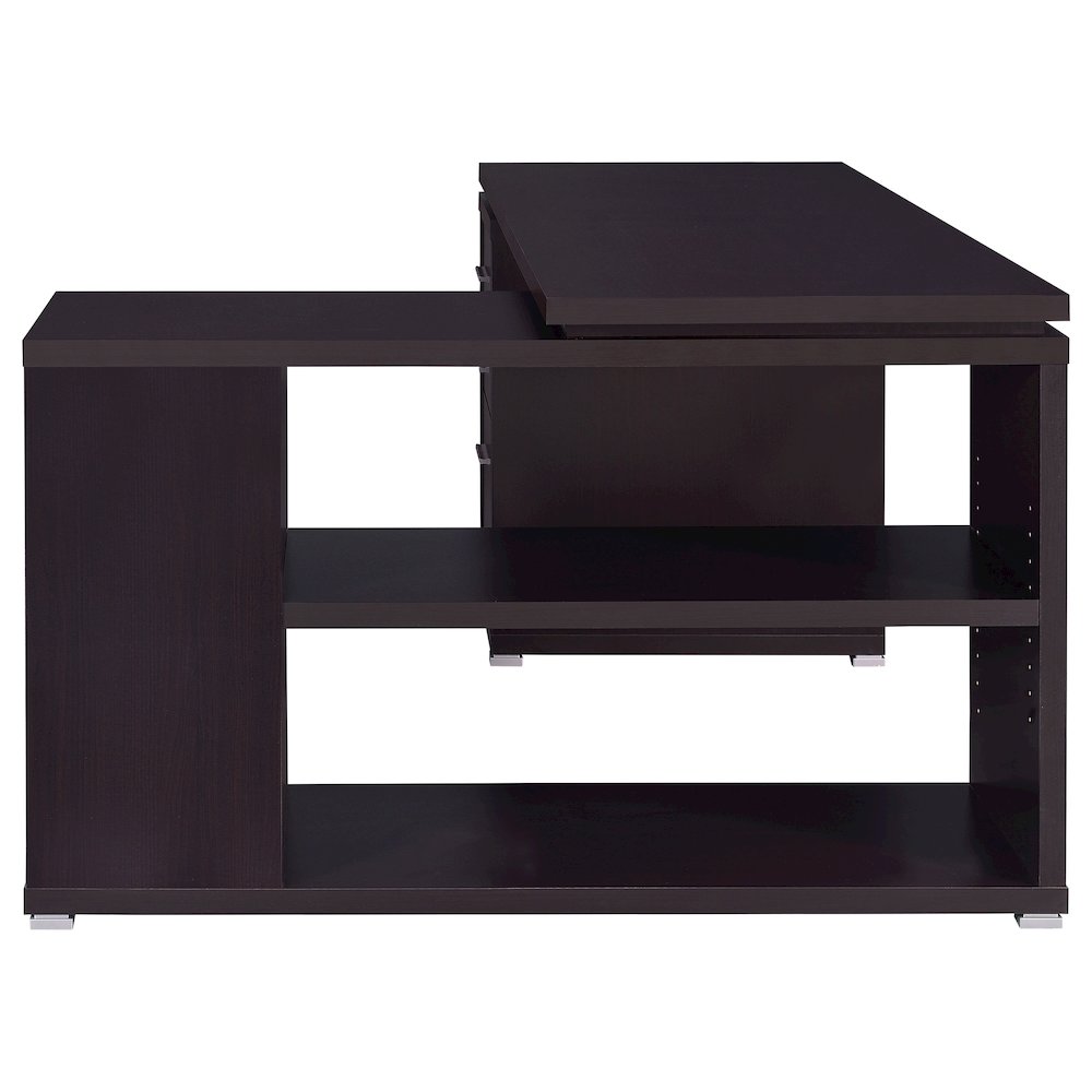 Yvette 60-inch 3-drawer L-Shape Computer Desk Cappuccino. Picture 6