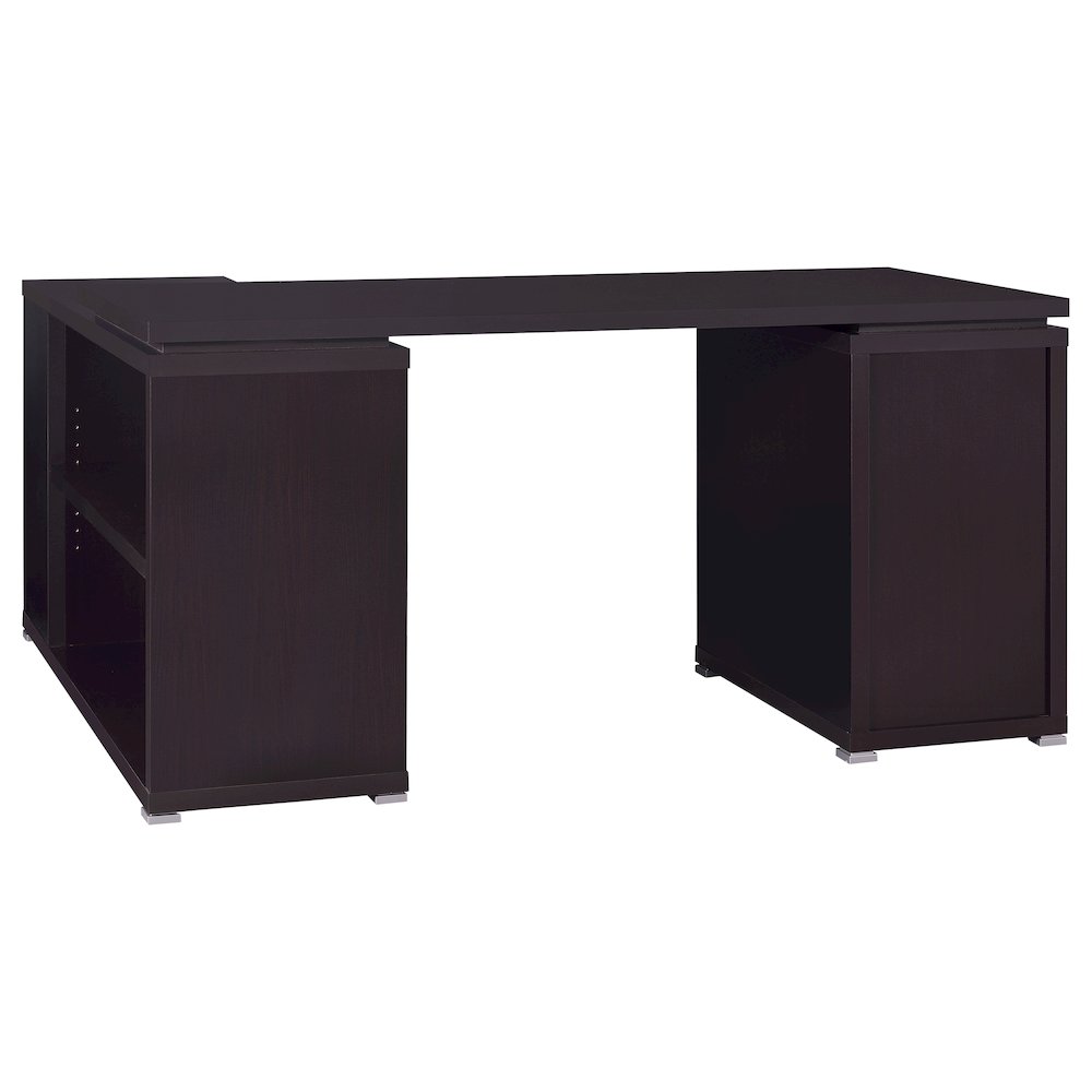 Yvette 60-inch 3-drawer L-Shape Computer Desk Cappuccino. Picture 7