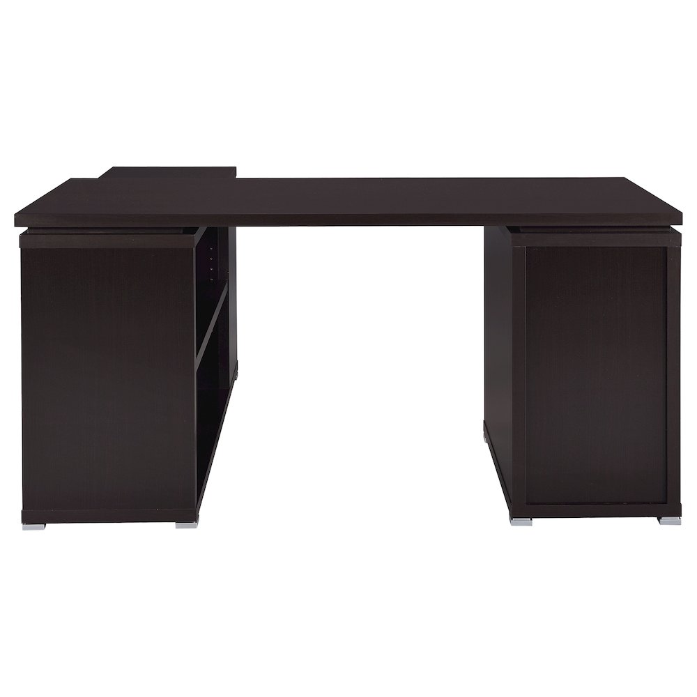 Yvette 60-inch 3-drawer L-Shape Computer Desk Cappuccino. Picture 8