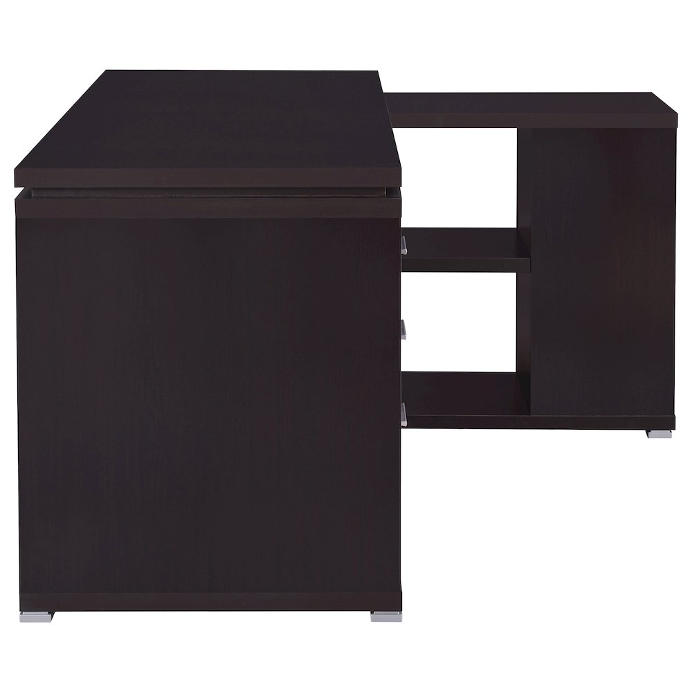 Yvette 60-inch 3-drawer L-Shape Computer Desk Cappuccino. Picture 9