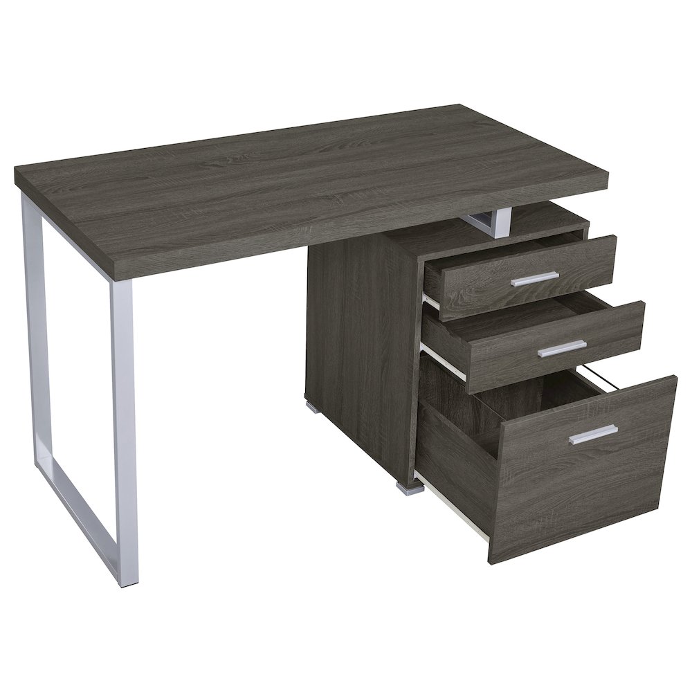Brennan 47-inch 3-drawer Office Computer Desk Weathered Grey. Picture 3