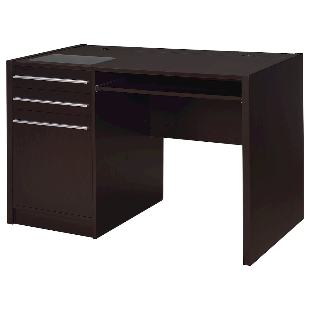 Halston 47-inch 2-drawer Office Desk with Cabinet Cappuccino. Picture 1