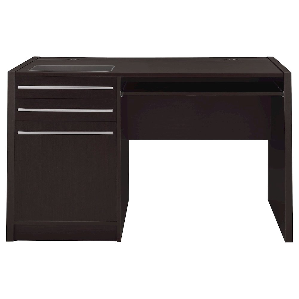 Halston 47-inch 2-drawer Office Desk with Cabinet Cappuccino. Picture 7
