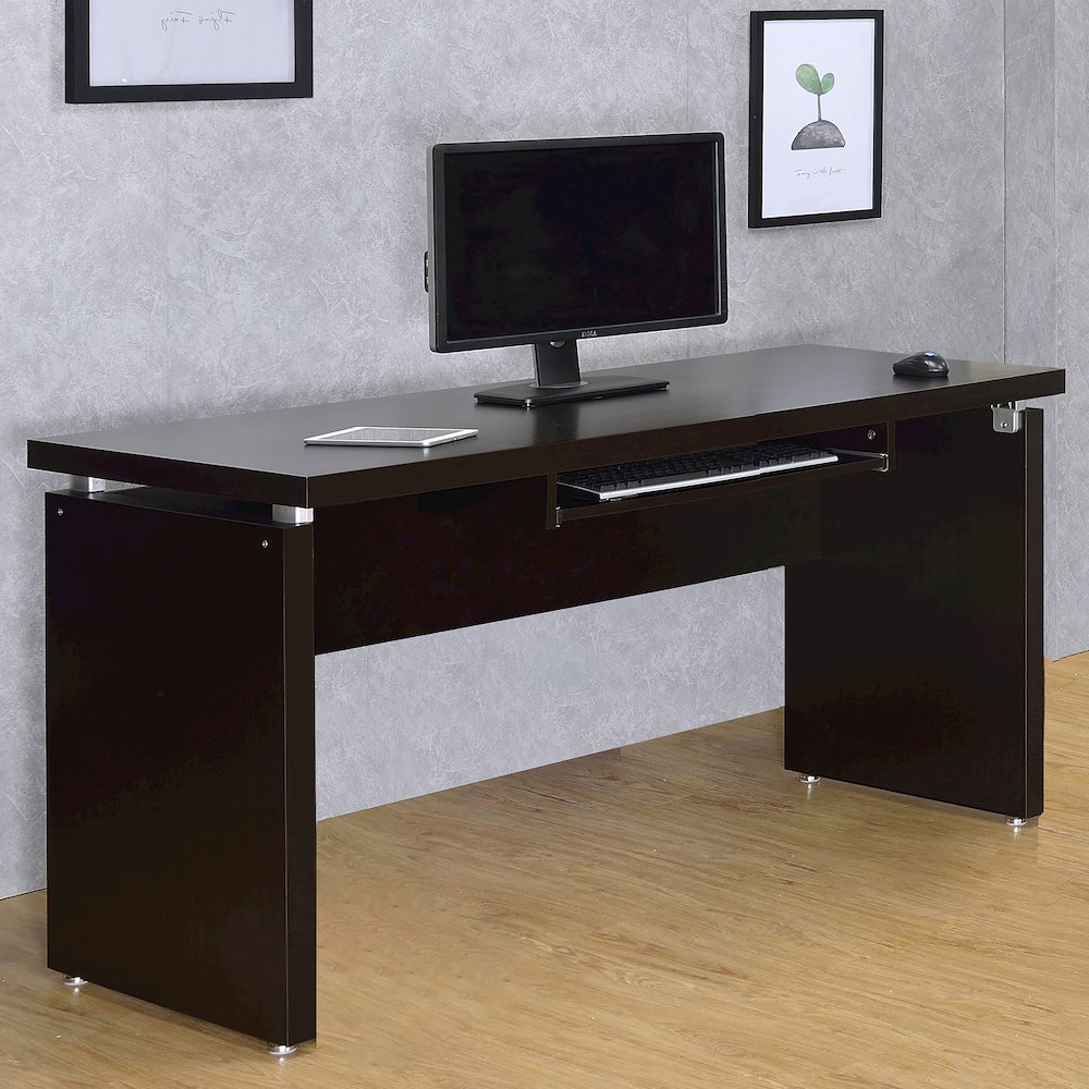 Skylar 55-inch Computer Desk with Keyboard Drawer Cappuccino. Picture 12