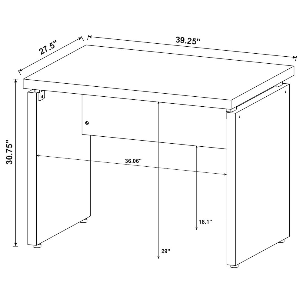 Skylar 39-inch Engineered Wood Writing Desk Cappuccino. Picture 8