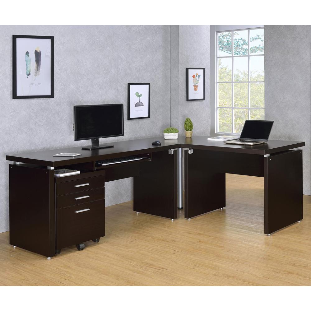 Skylar Square Corner Table Cappuccino. Picture 4