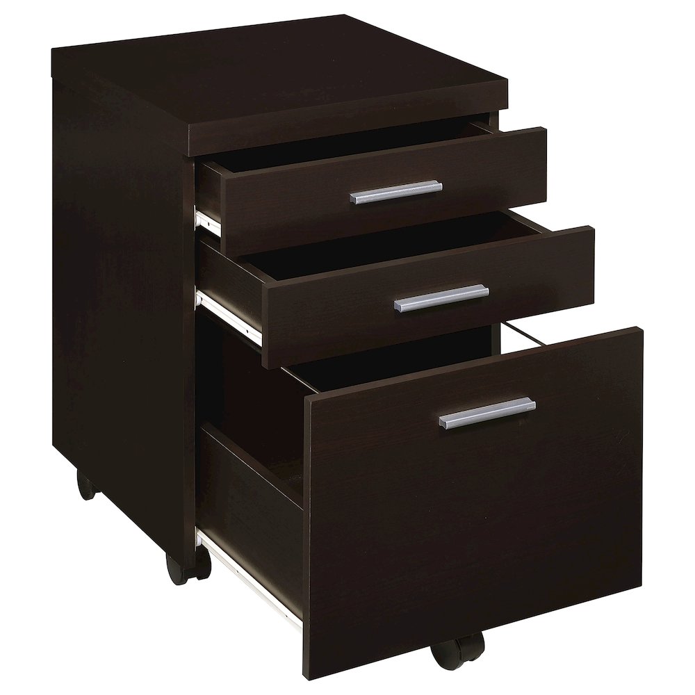 Skylar 3-drawer Home Office Mobile File Cabinet Cappuccino. Picture 3