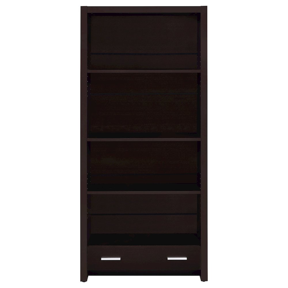 Skylar 71-inch 5-shelf Bookcase with Drawer Cappuccino. Picture 4