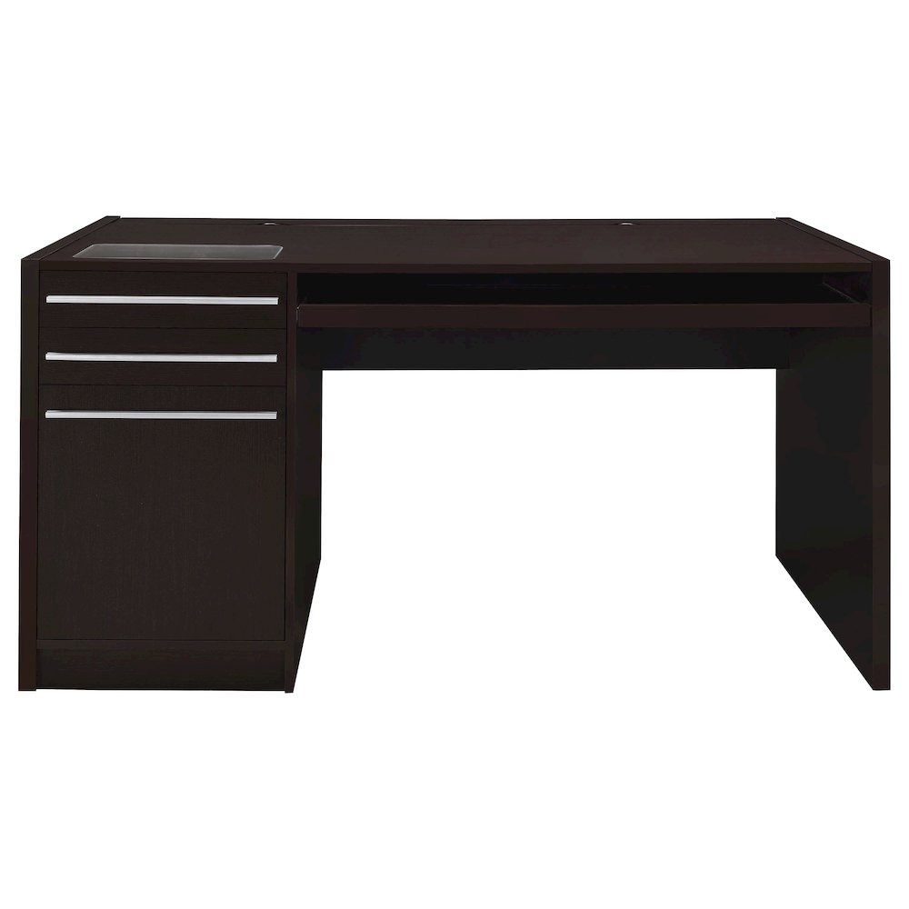 Halston 60-inch 3-drawer Office Computer Desk Cappuccino. Picture 7