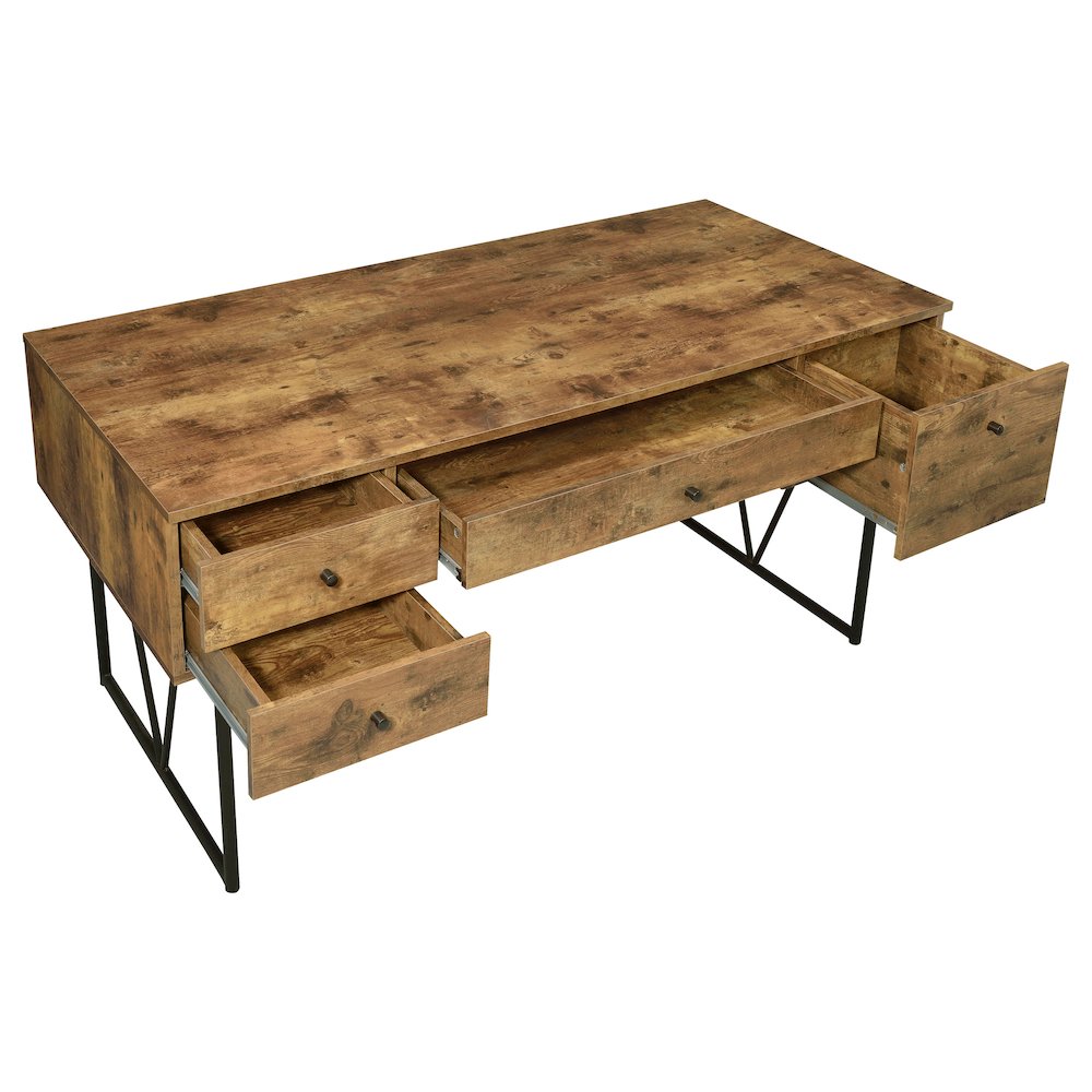 Analiese 63-inch 4-drawer Writing Desk Rustic Nutmeg. Picture 3
