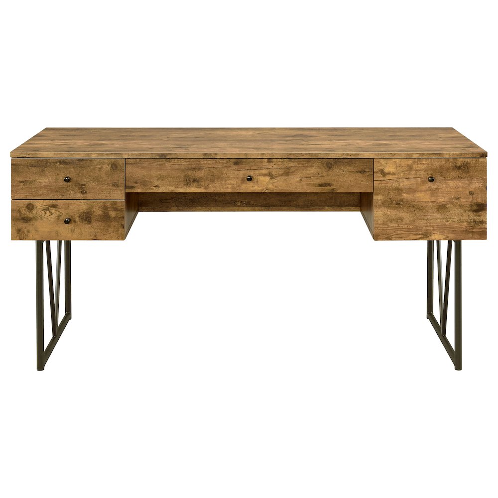 Analiese 63-inch 4-drawer Writing Desk Rustic Nutmeg. Picture 4