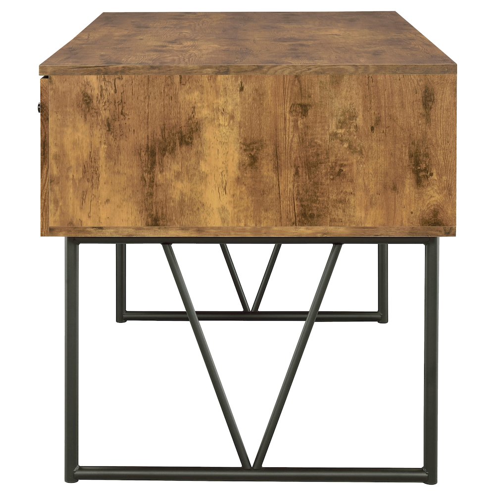 Analiese 63-inch 4-drawer Writing Desk Rustic Nutmeg. Picture 5
