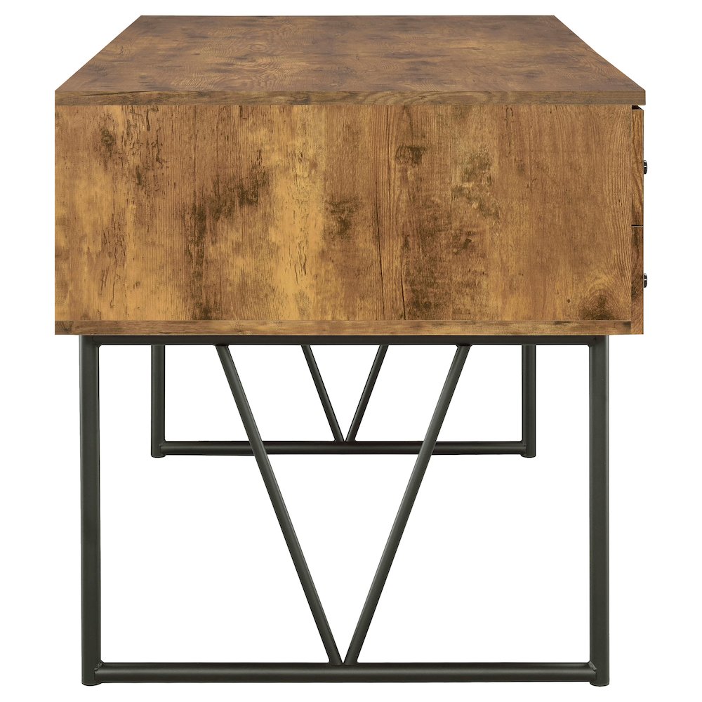 Analiese 63-inch 4-drawer Writing Desk Rustic Nutmeg. Picture 9