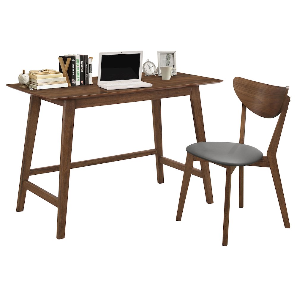 Karri 2-piece Home Office Computer Desk and Chair Set Walnut. Picture 1