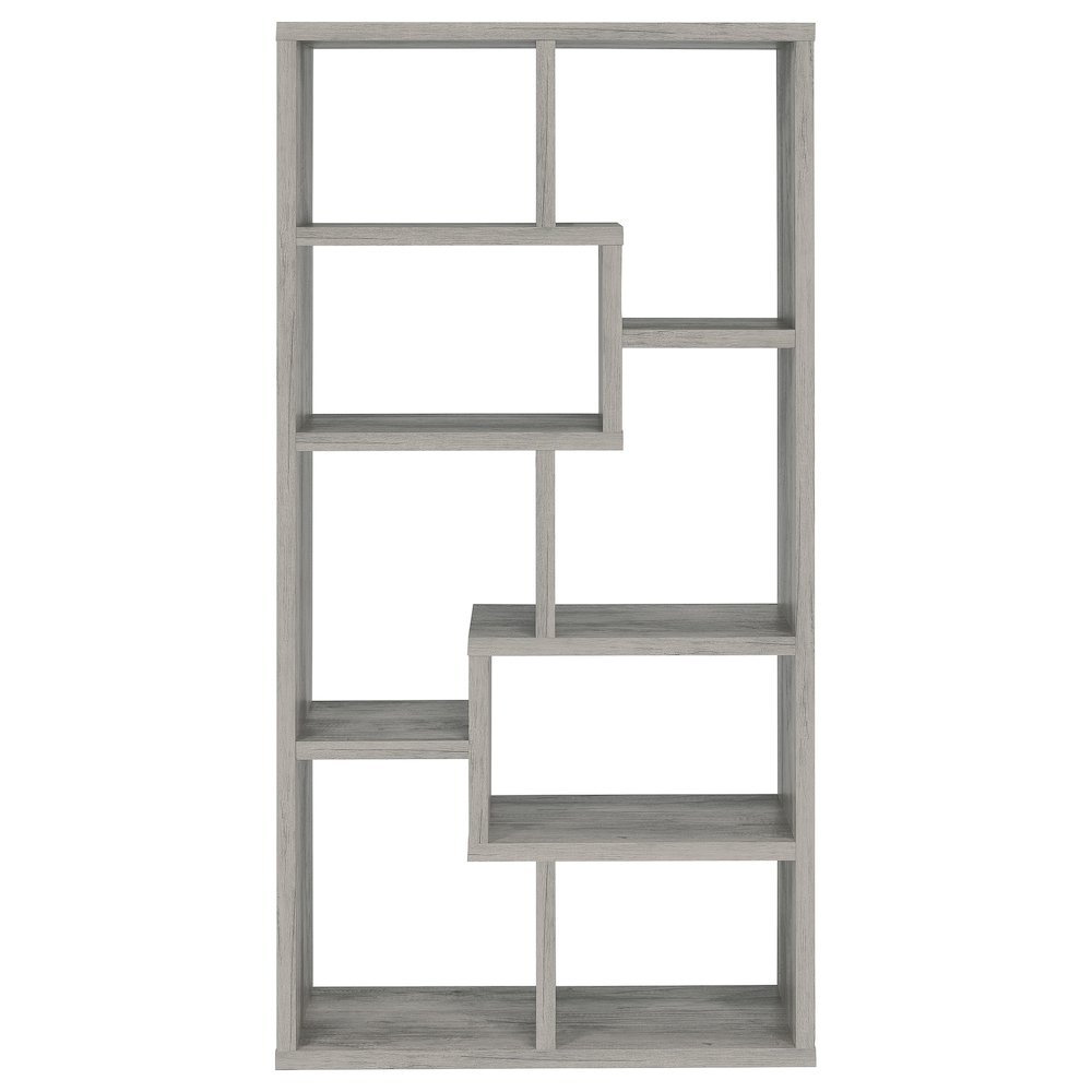 Theo 71-inch 6-shelf Bookshelf Grey Driftwood. Picture 3