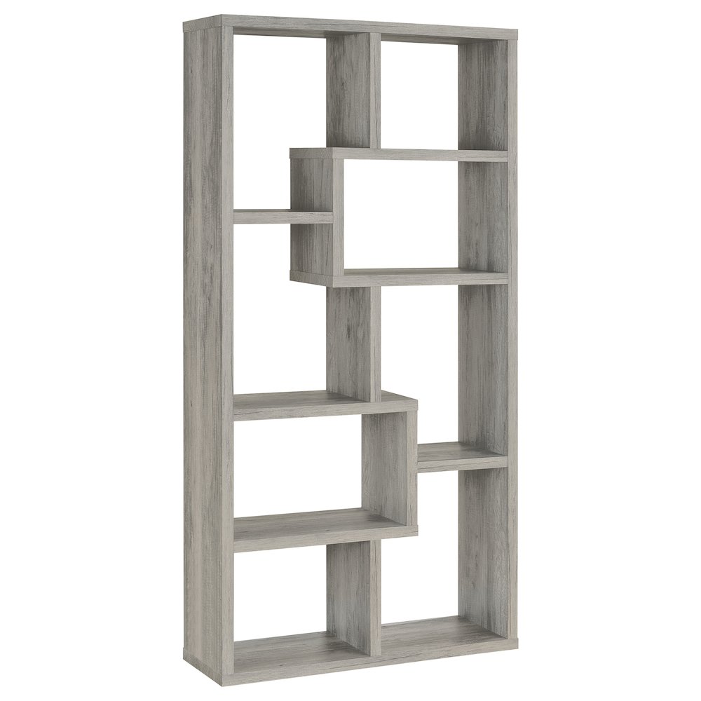 Theo 71-inch 6-shelf Bookshelf Grey Driftwood. Picture 6