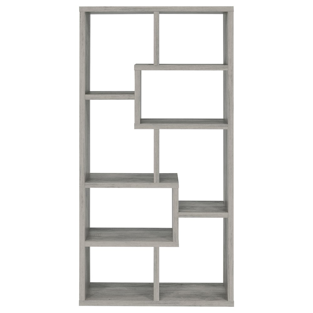 Theo 71-inch 6-shelf Bookshelf Grey Driftwood. Picture 7