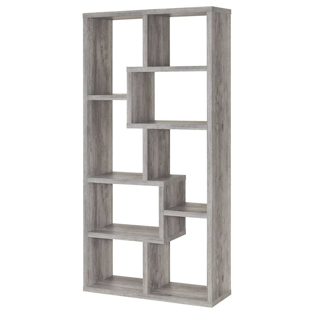 Theo 71-inch 6-shelf Bookshelf Grey Driftwood. Picture 8