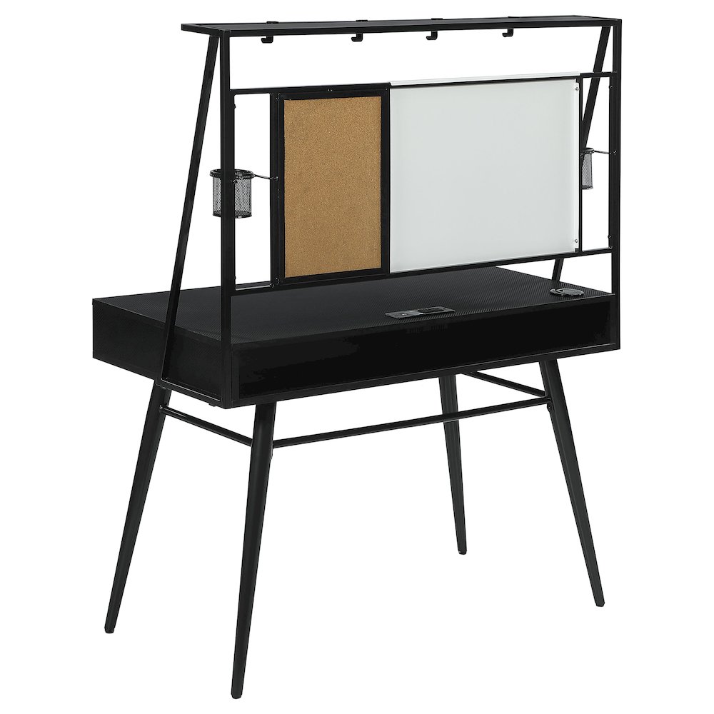 Jessie 47-inch Writing Desk with Whiteboard and USB Black. Picture 4