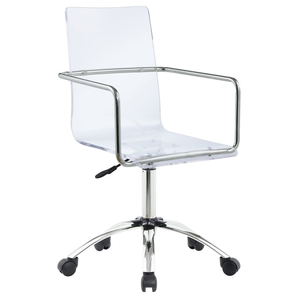 Amaturo Acrylic Adjustable Home Office Desk Chair Clear. Picture 1