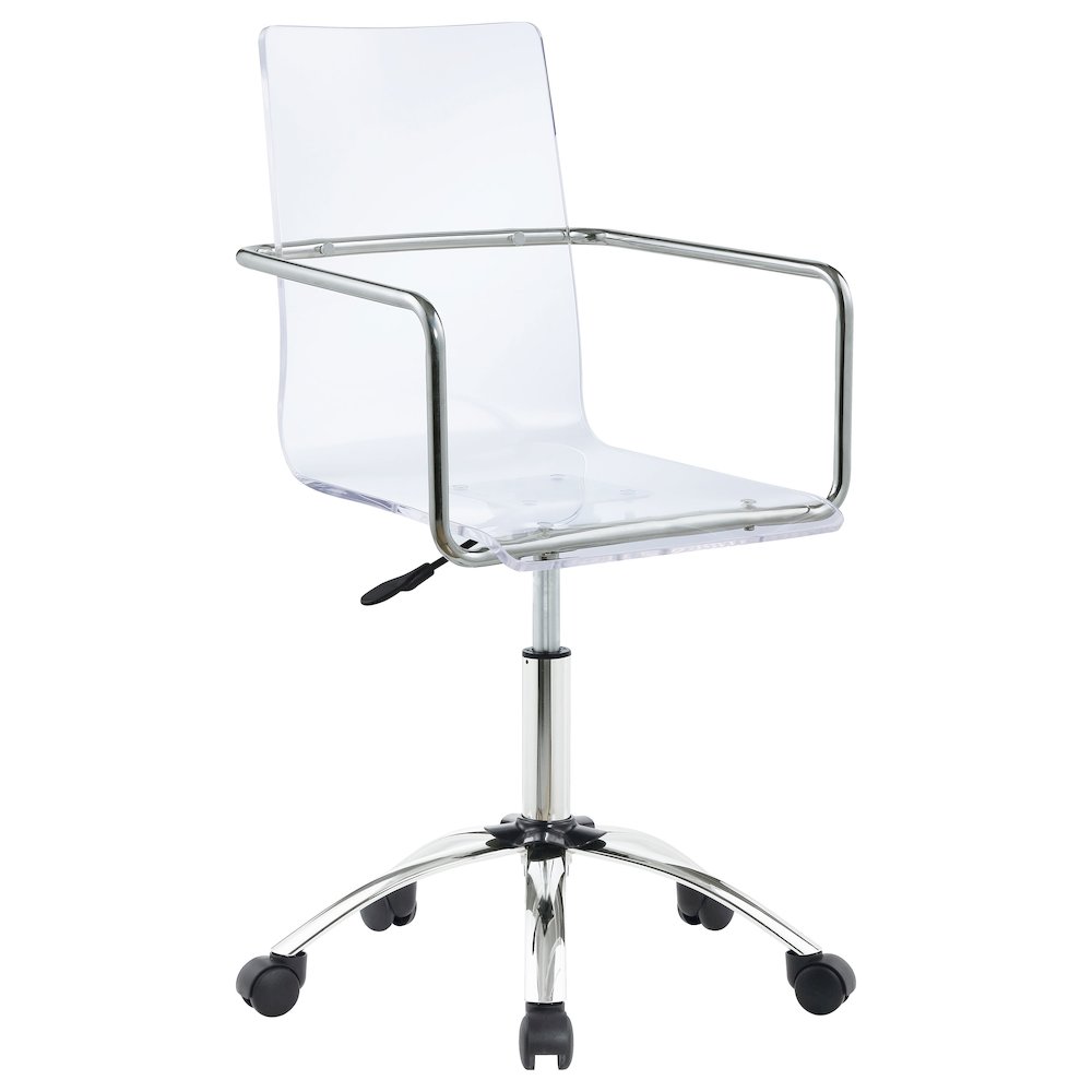 Amaturo Acrylic Adjustable Home Office Desk Chair Clear. Picture 3