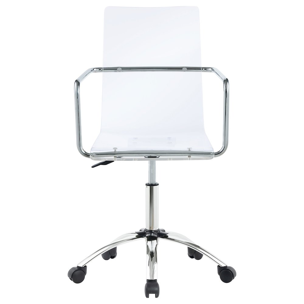 Amaturo Acrylic Adjustable Home Office Desk Chair Clear. Picture 4
