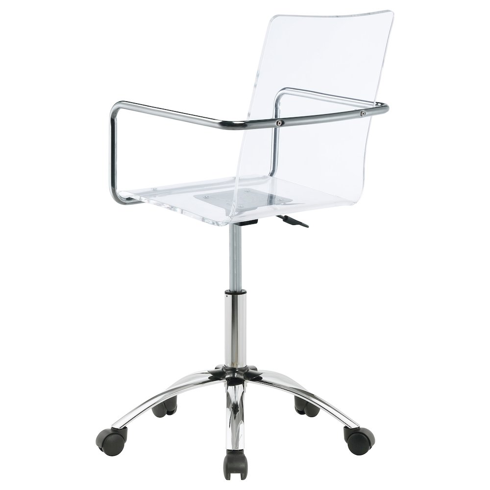 Amaturo Acrylic Adjustable Home Office Desk Chair Clear. Picture 6