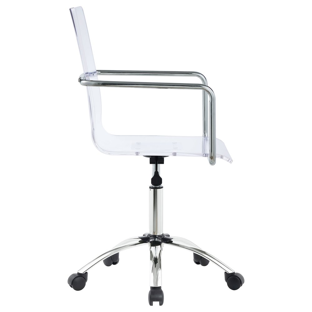 Amaturo Acrylic Adjustable Home Office Desk Chair Clear. Picture 8