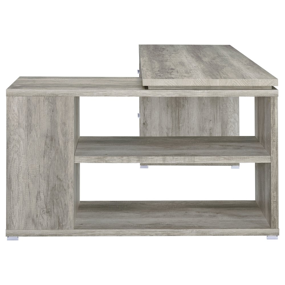 Yvette 60-inch 3-drawer L-Shape Computer Desk Grey Driftwood. Picture 7
