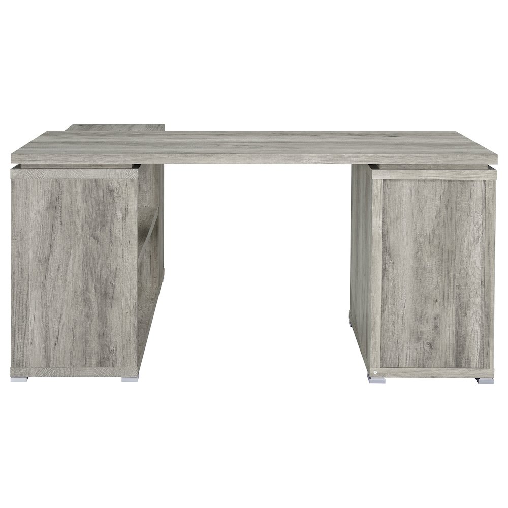 Yvette 60-inch 3-drawer L-Shape Computer Desk Grey Driftwood. Picture 8