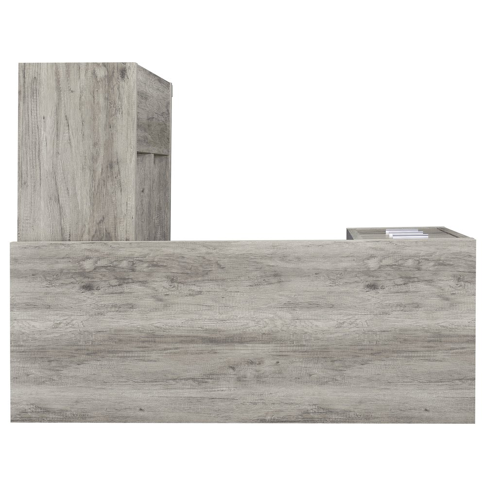 Yvette 60-inch 3-drawer L-Shape Computer Desk Grey Driftwood. Picture 10