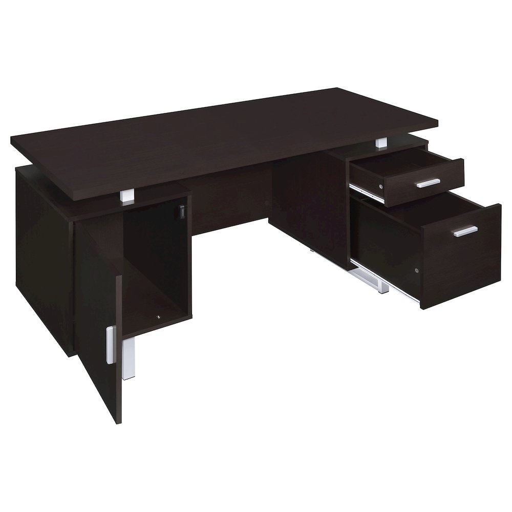 Lawtey 60-inch 2-drawer Office Computer Desk Cappuccino. Picture 3