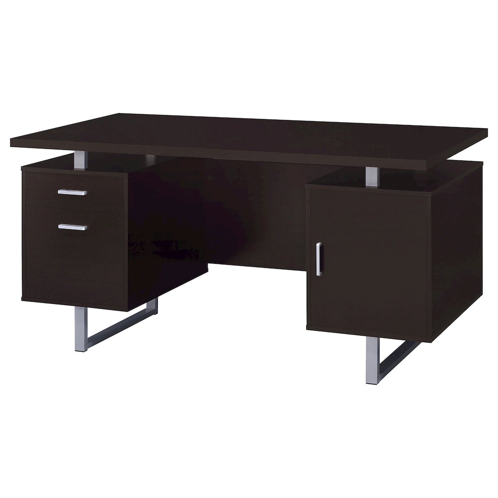 Lawtey 60-inch 2-drawer Office Computer Desk Cappuccino. Picture 5