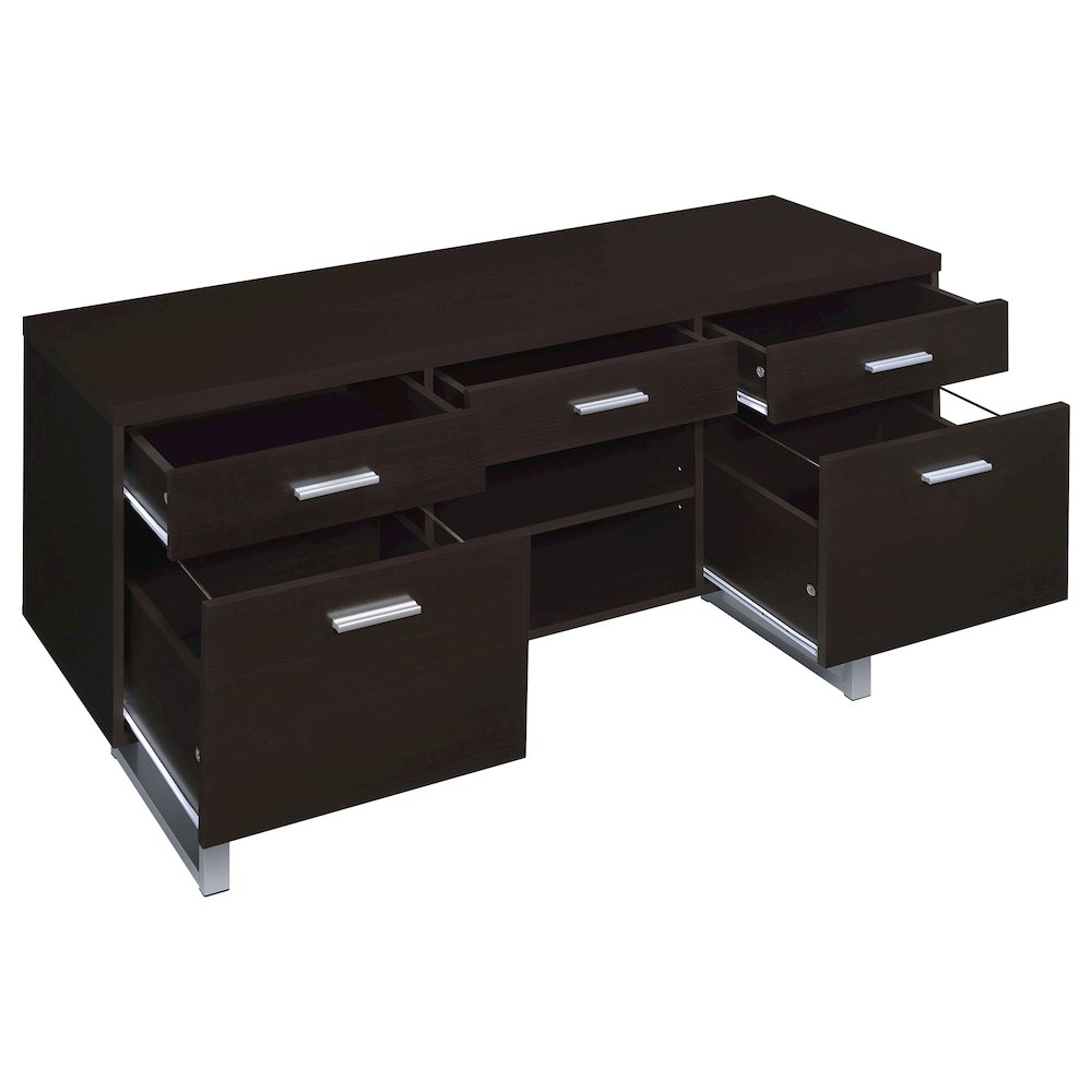 Lawtey 5-drawer Home Office Storage Credenza Cappuccino. Picture 3