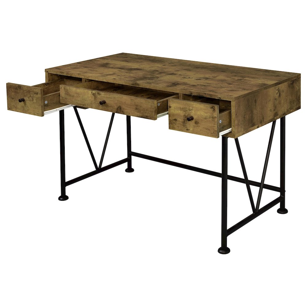 Analiese 2-piece Computer Desk Bookcase Set Rustic Nutmeg. Picture 4