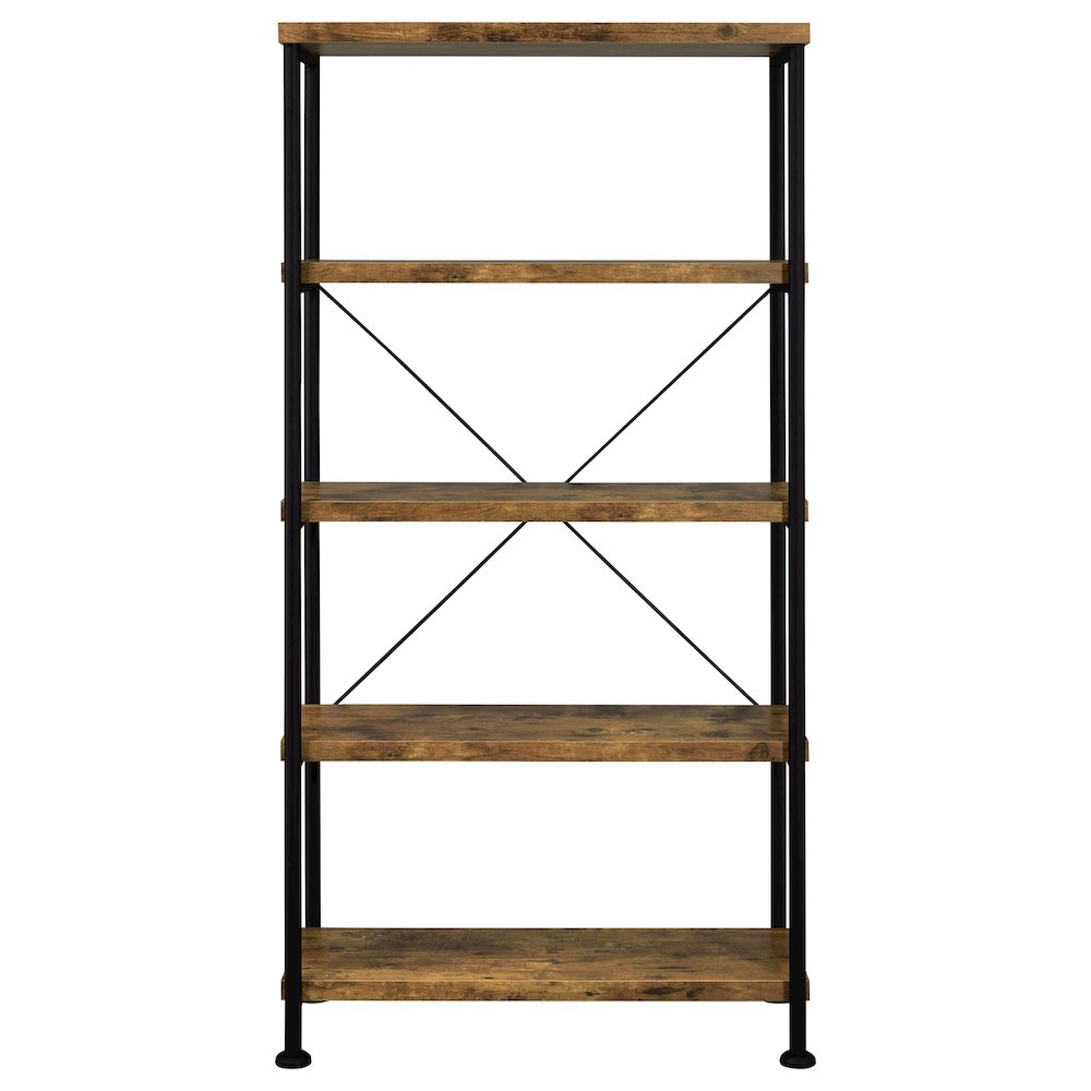 Analiese 2-piece Computer Desk Bookcase Set Rustic Nutmeg. Picture 9