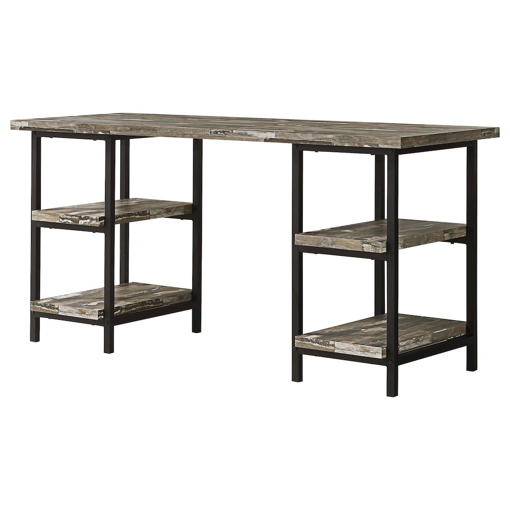 Kemper 59-inch 4-shelf Writing Desk Weathered Brown. Picture 1