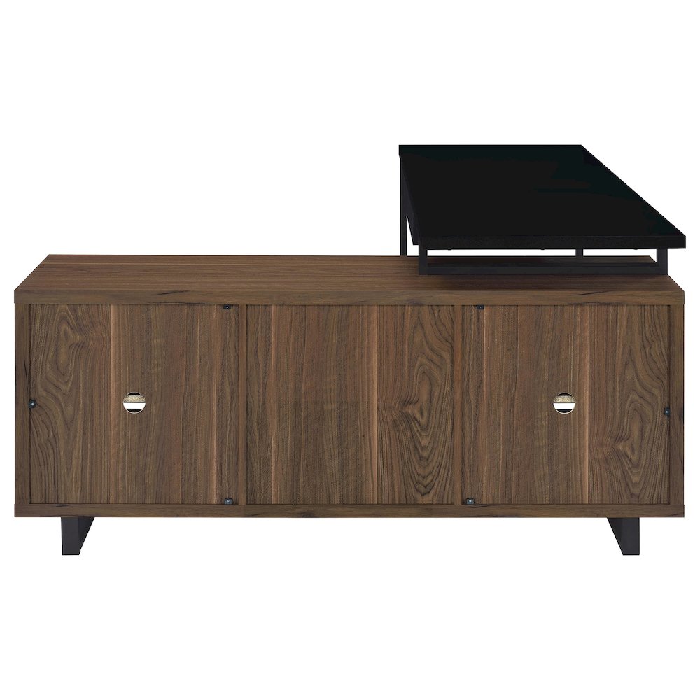 Maddox 60-inch L-Shape Office Computer Desk Black and Walnut. Picture 7