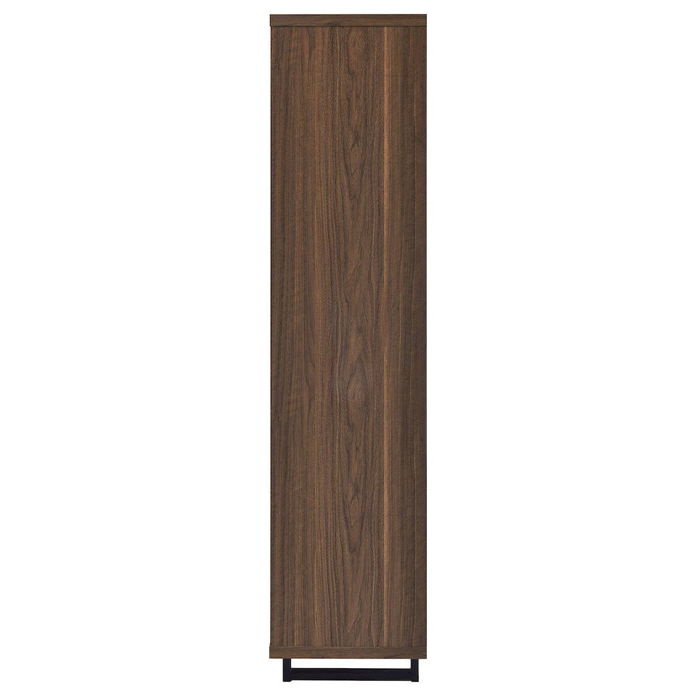 Maddox 71-inch 3-shelf Cabinet Bookcase Walnut. Picture 6