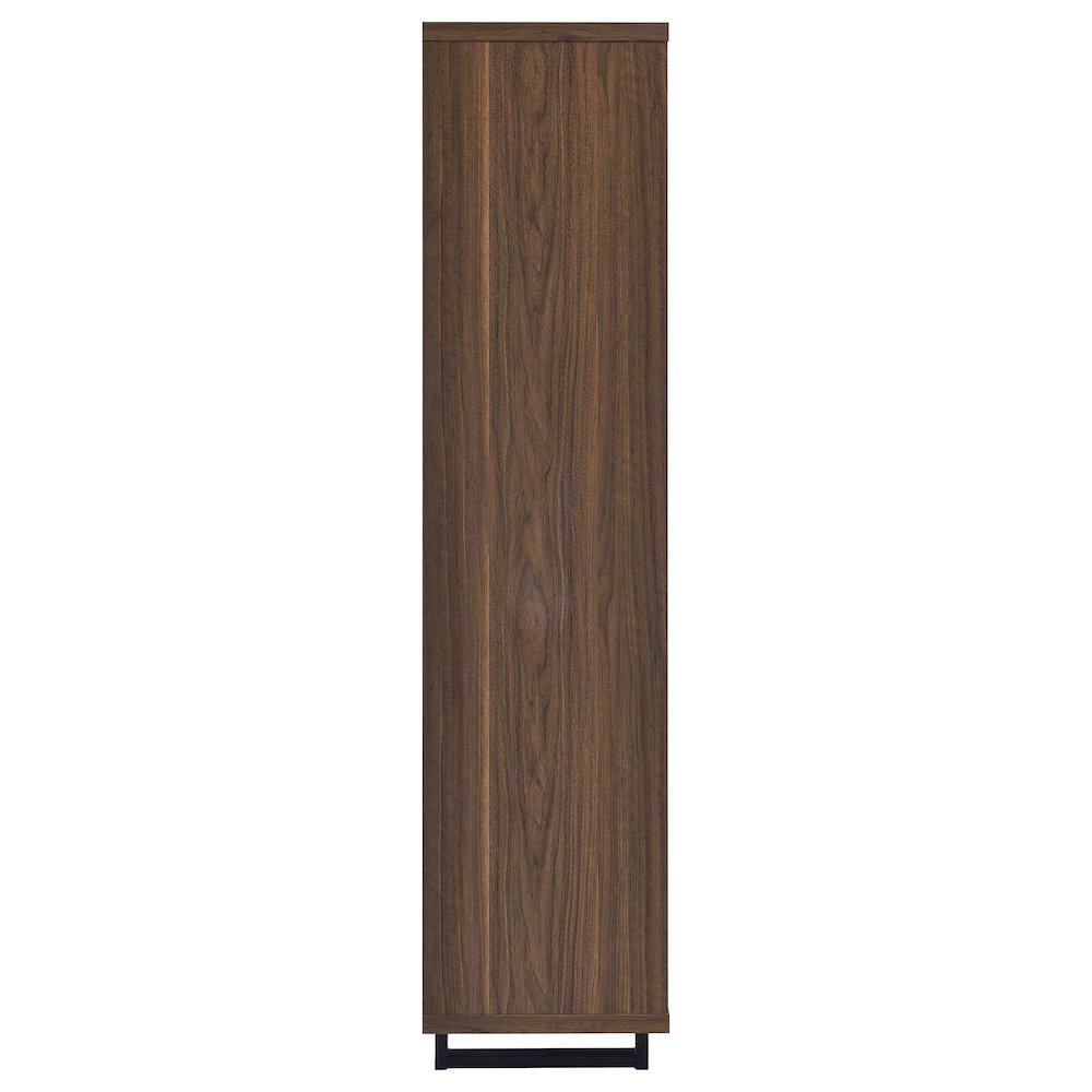 Maddox 71-inch 3-shelf Cabinet Bookcase Walnut. Picture 10