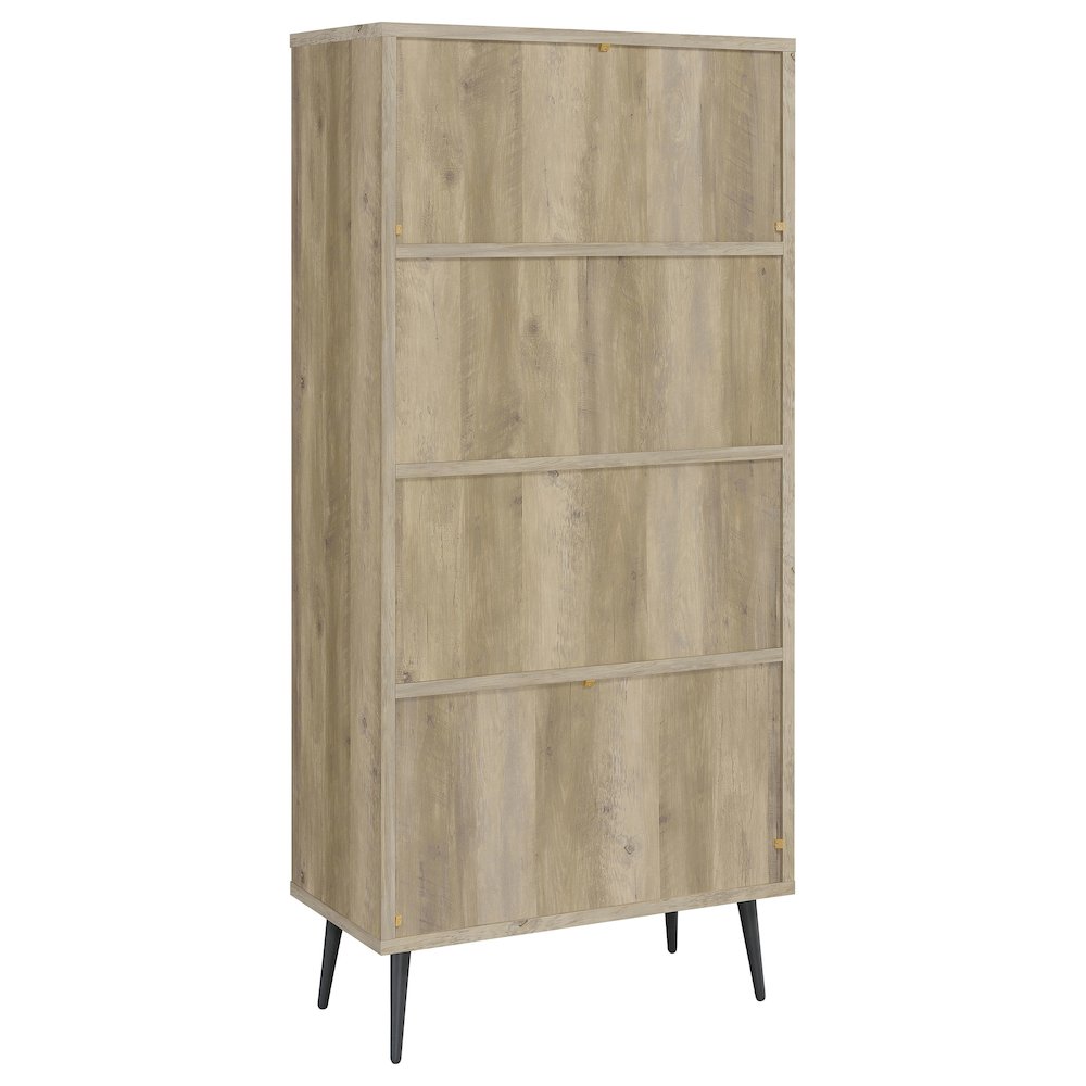 Maeve 70-inch 3-shelf Bookcase with Drawers Distressed Pine. Picture 7
