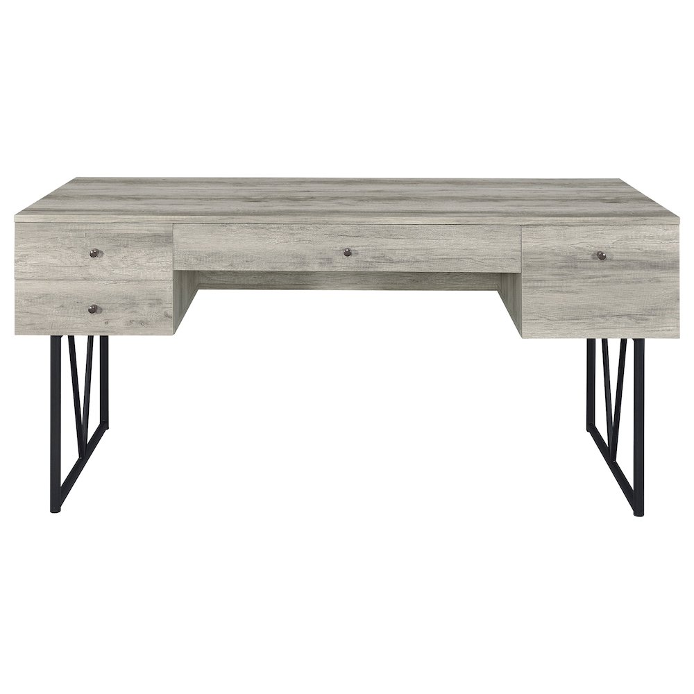 Analiese 63-inch 4-drawer Writing Desk Grey Driftwood. Picture 4