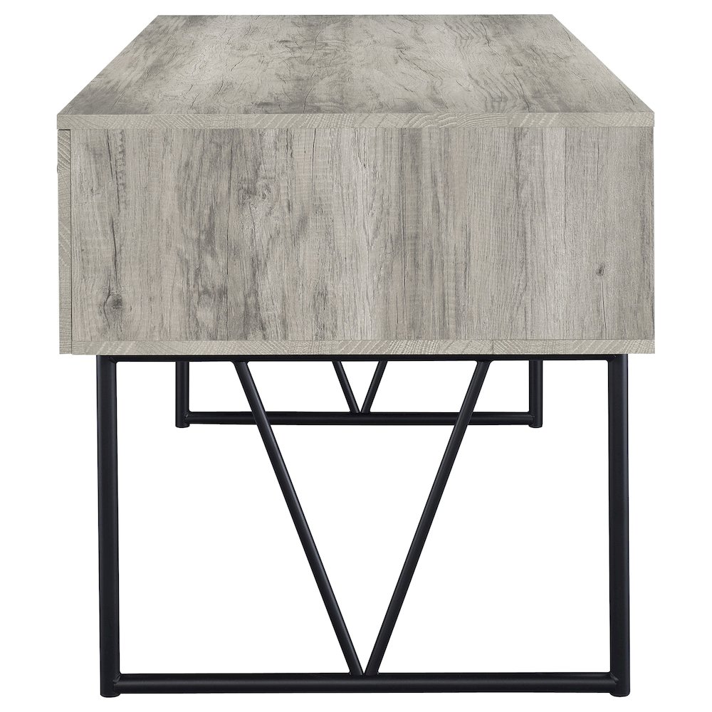 Analiese 63-inch 4-drawer Writing Desk Grey Driftwood. Picture 5