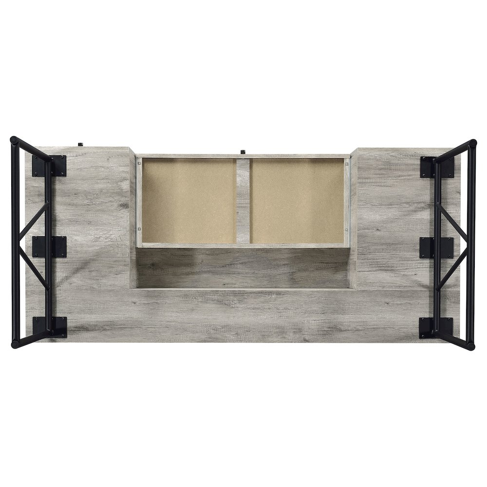 Analiese 63-inch 4-drawer Writing Desk Grey Driftwood. Picture 12