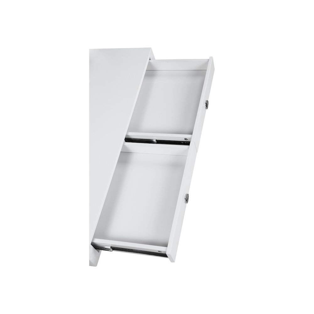 Gemma 48-inch 2-drawer Writing Desk White High Gloss. Picture 12
