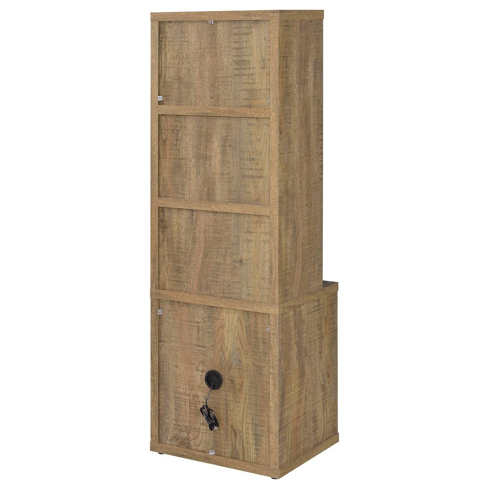 Westpark 3-shelf Bookcase USB and Lockable Drawer Mango. Picture 8