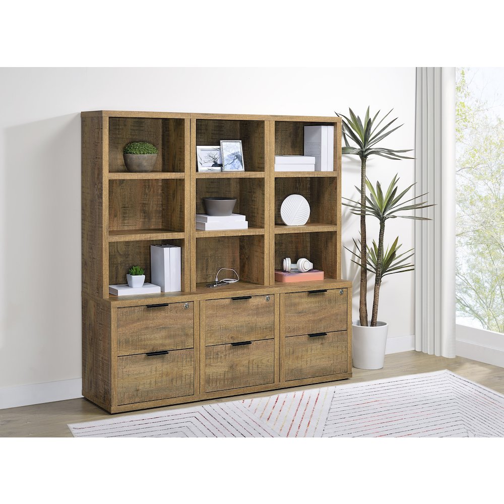 Westpark 3-piece Wall Unit Bookcase Set with USB Mango. Picture 1